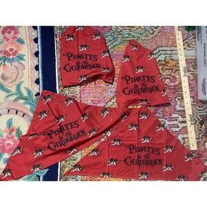 Lot of 4 Mickey Mouse Pirates of the Caribbean Bandanas Disney Cruise Wear Red